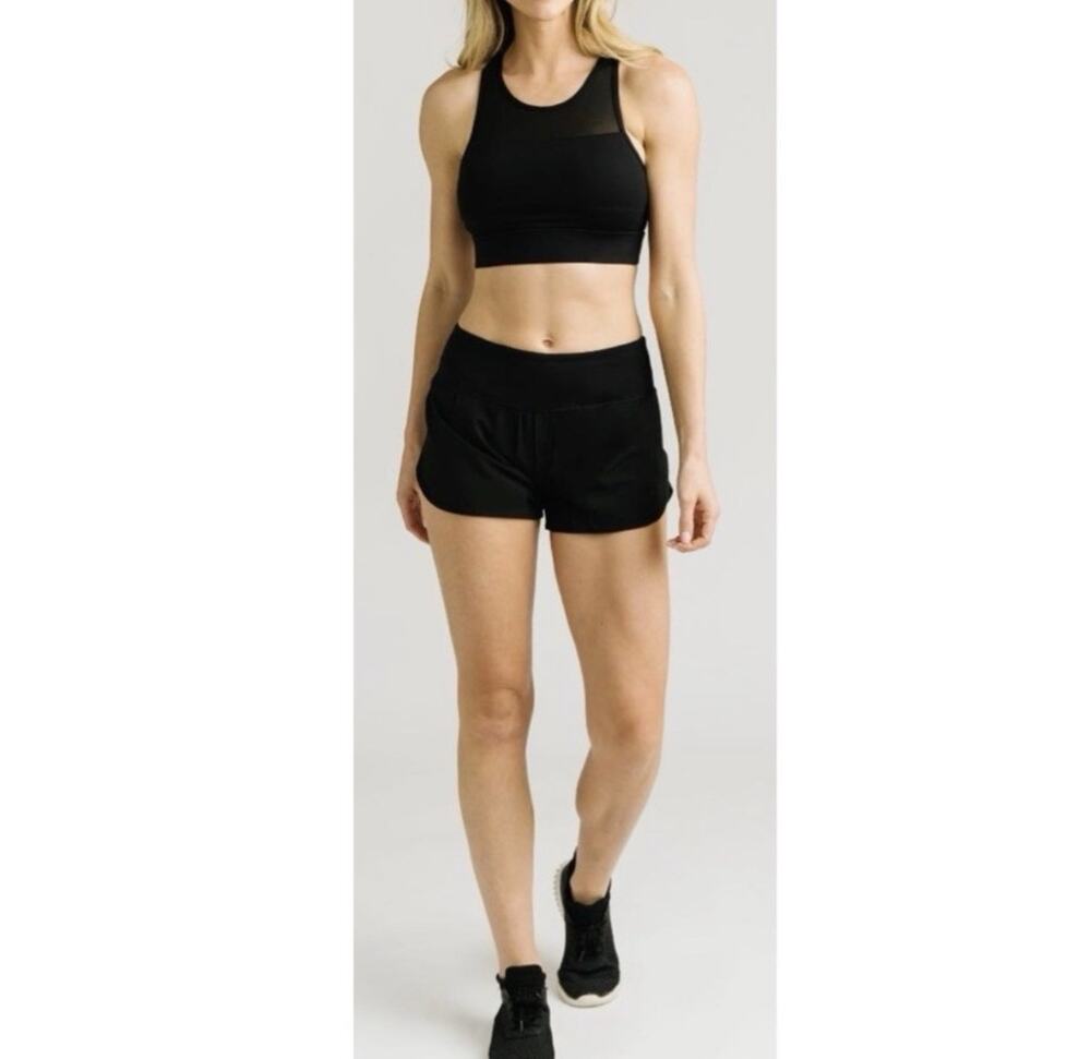 Zyia Active Women’s Trainer Shorts Black Pull-On Elastic Waist Large 2.5" NEW